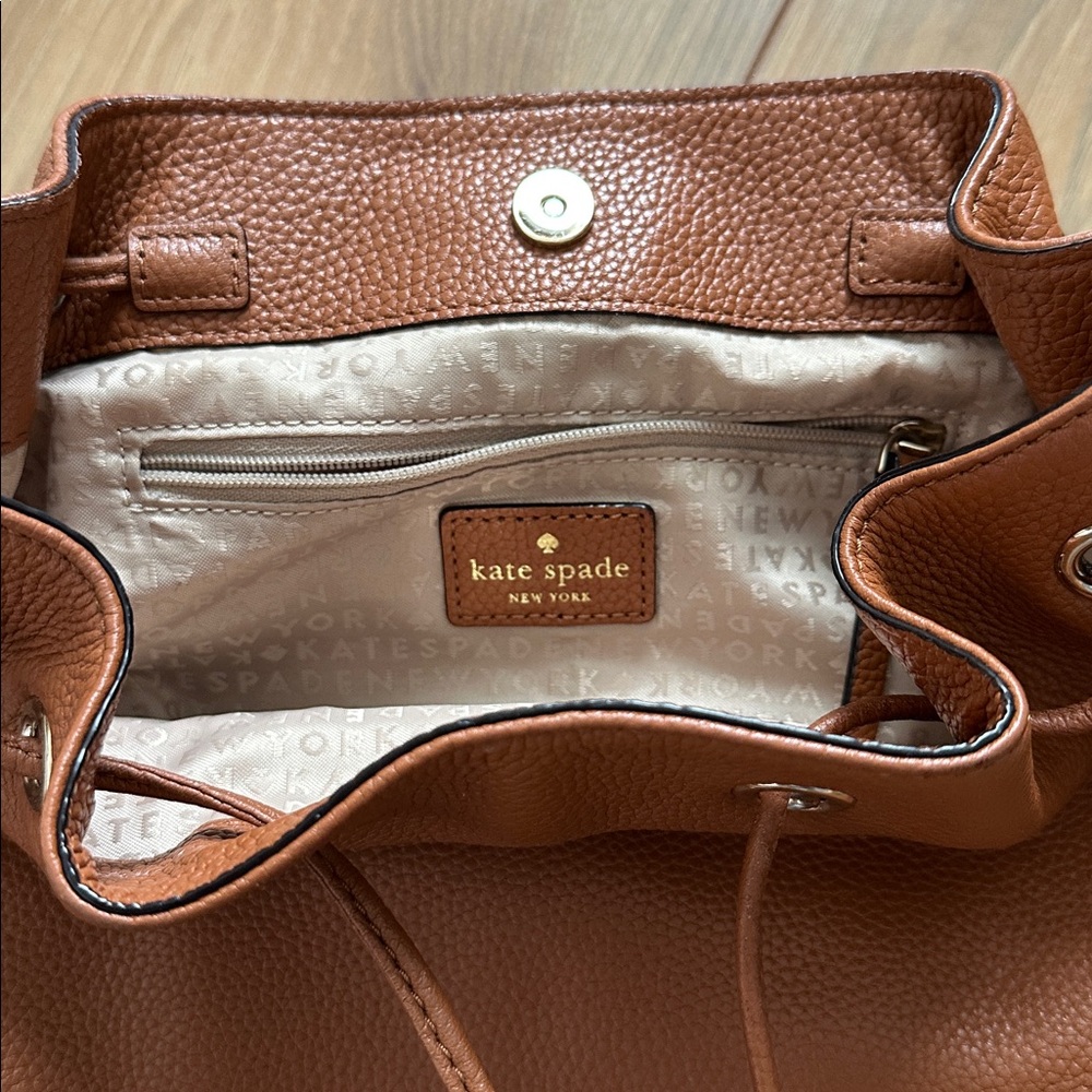 KATE SPADE BROWN LEATHER PURSE BACKPACK - Picture 3 of 5